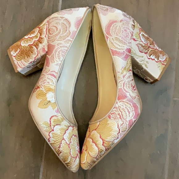 Nine West Textile Tapestry Block Heels - Picture 3 of 5